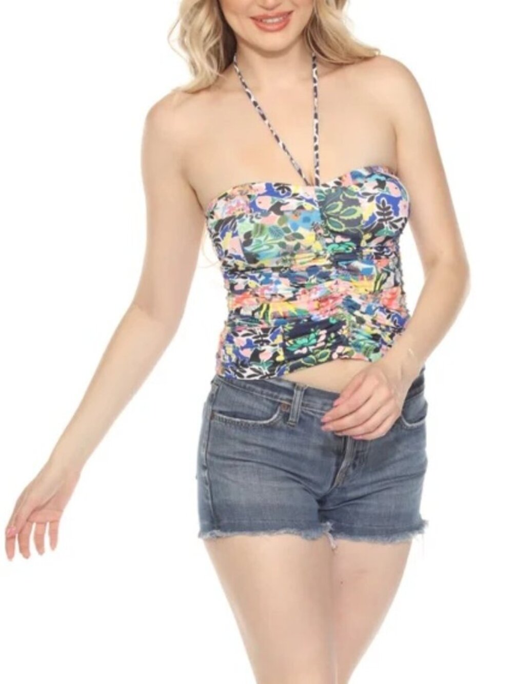 NWT Johnny Was Drawstring Ruched Tankini - Picture 4 of 9